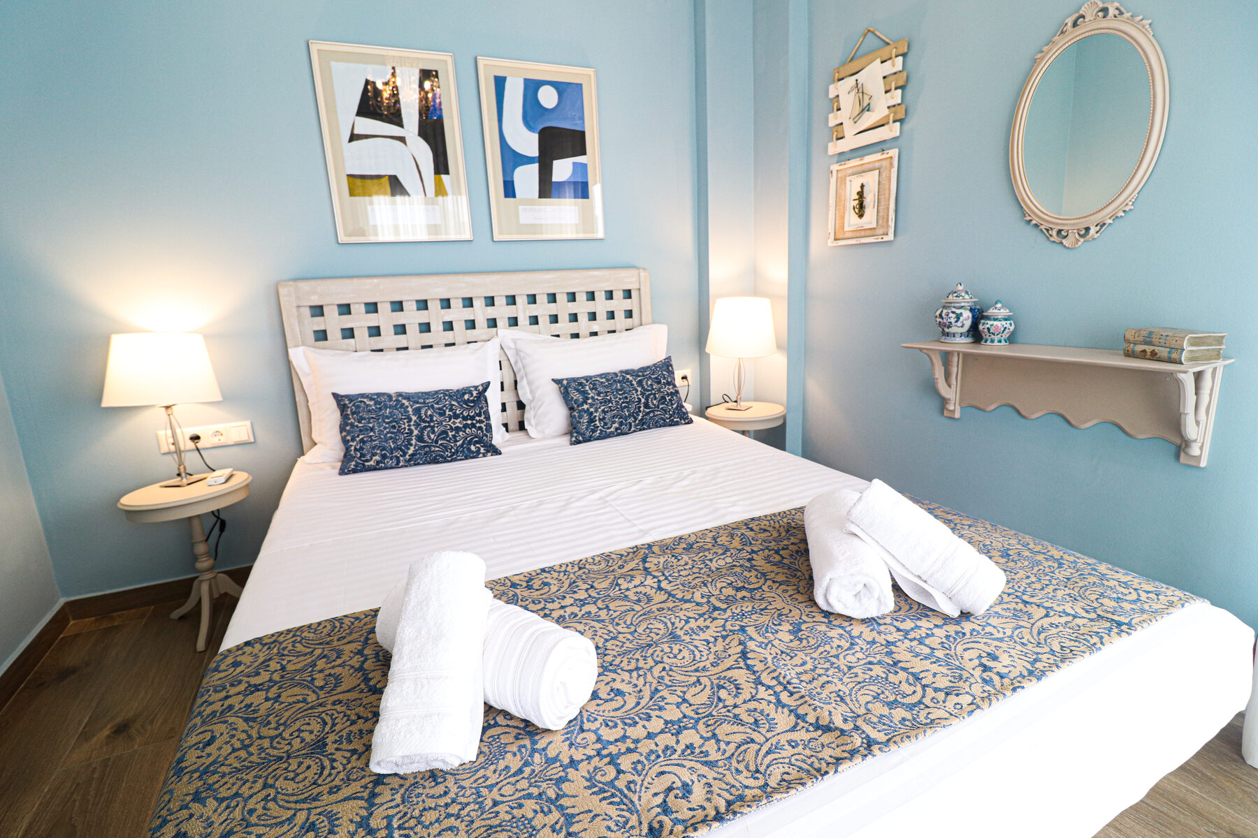 Bedroom 2, blue decor